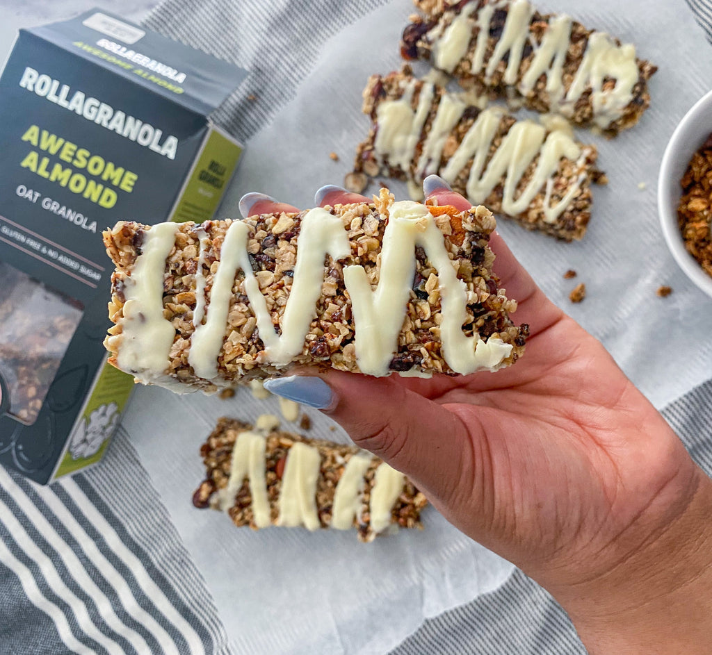 WHITE CHOCOLATE GRANOLA BARS – Rollagranola