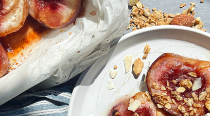 Baked peaches