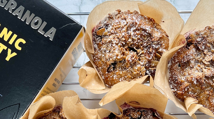 Vegan Banana & Blueberry Breakfast Muffins