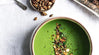 Pea soup with our Harissa & Chickpea Cracking Snacks