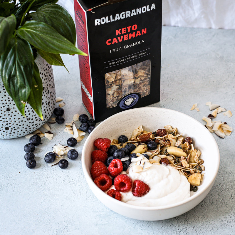 Keto granola with no refined sugar and lots of nuts. 