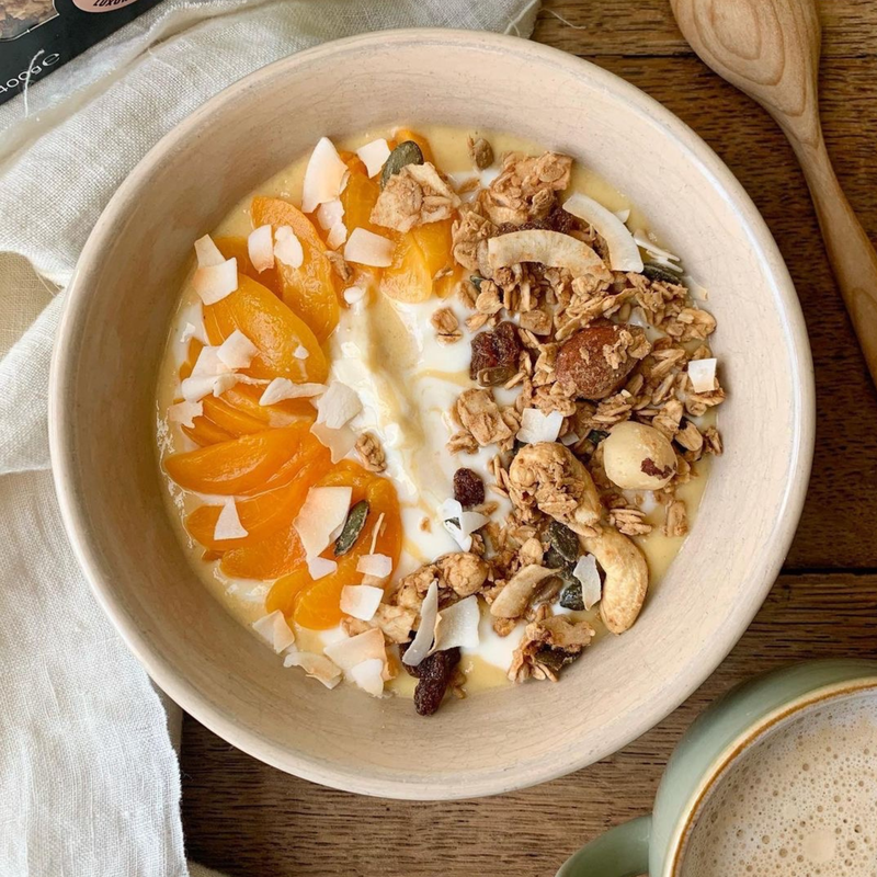 Delicious bowl of healthy granola