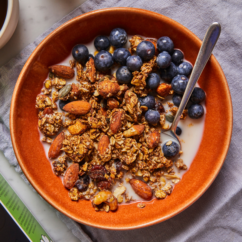 Nutty, vegan, gluten-free granola with zero added sugars. 