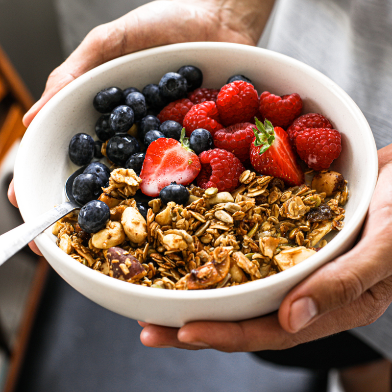 Vegan organic granola bowl